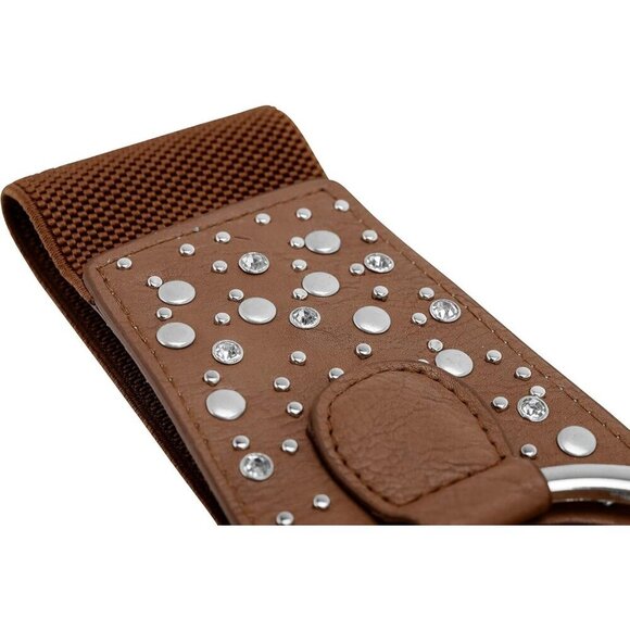 ❤️Butterfly Brown Wide Elastic Stretch Retro Metal Interlock Buckle Belt - Picture 6 of 6